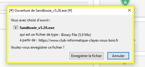 téléchargement sandboxé