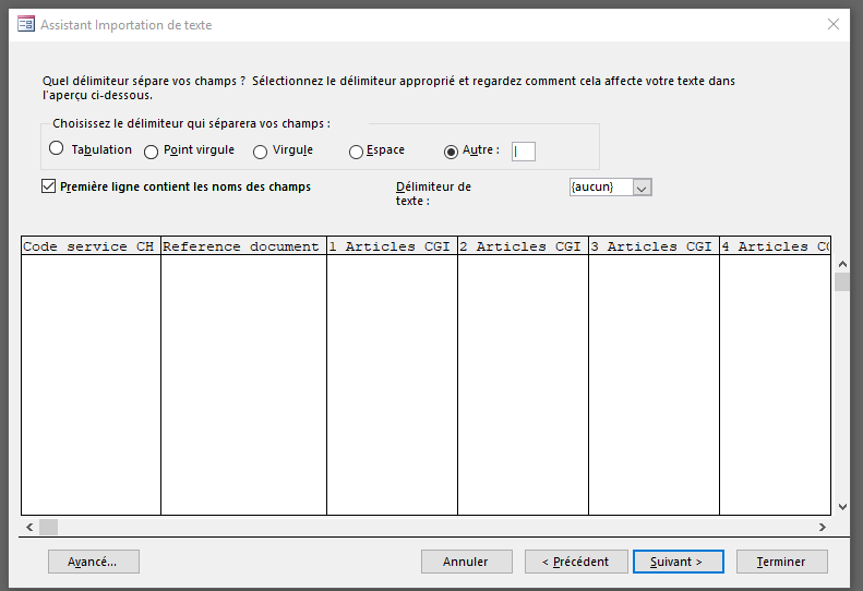 Importer (5) des données DVF dans Microsoft Access