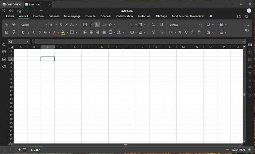 onlyoffice tableur c