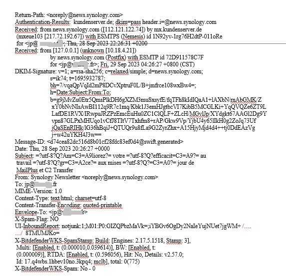 mails delivery exemple